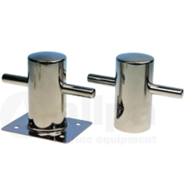 Allpa Stainless steel bollard with base plate, Ø50 mm, 90 x 90 x 90 mm