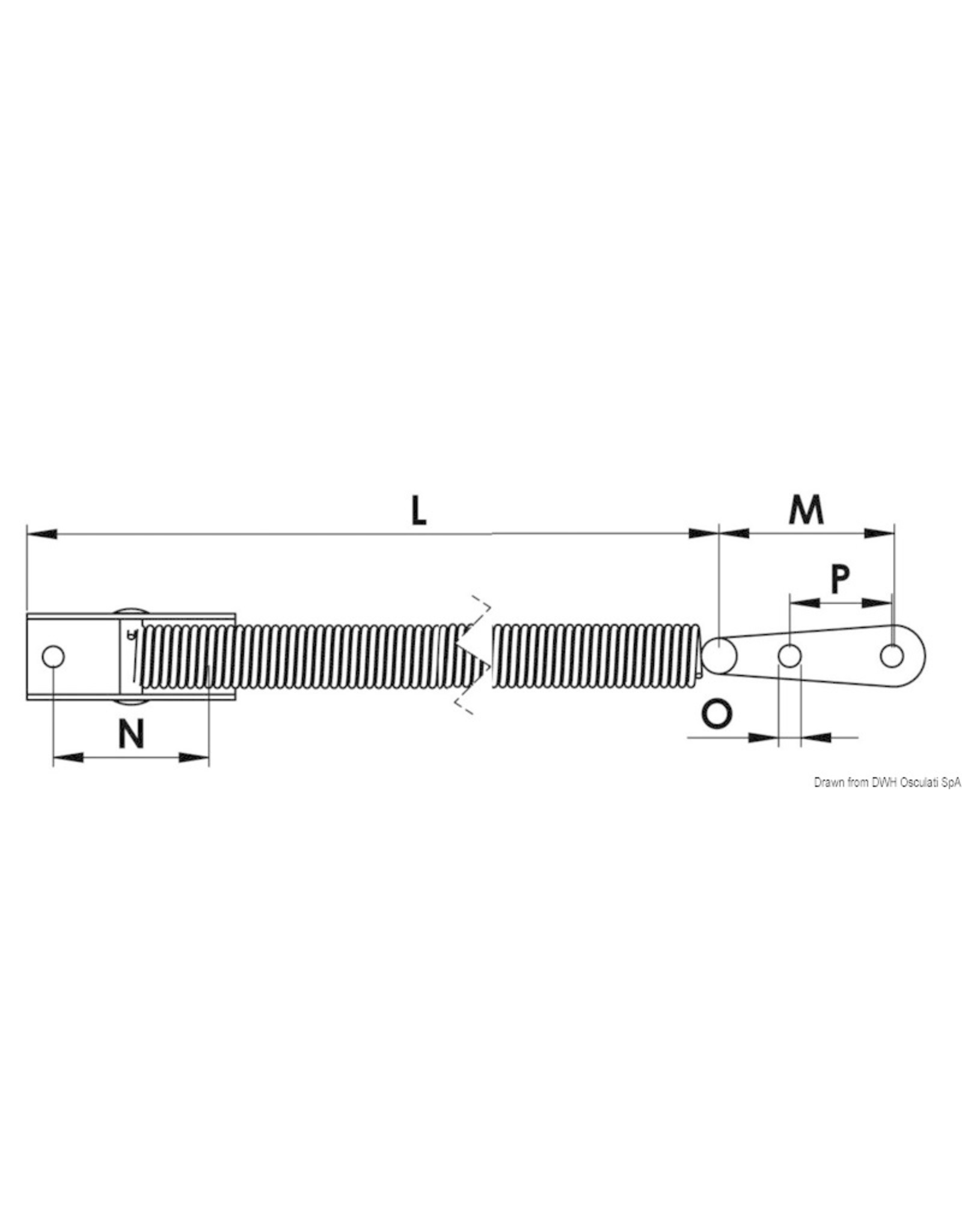 Osculati Osculati stainless steel hatch stay 220 mm A