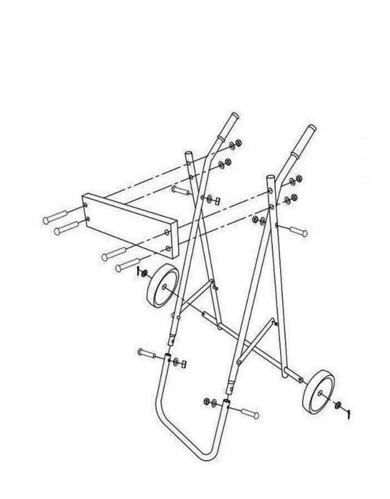 Hebor Watersport Outboard trolley small - Tot 40 kg - Inklapbaar