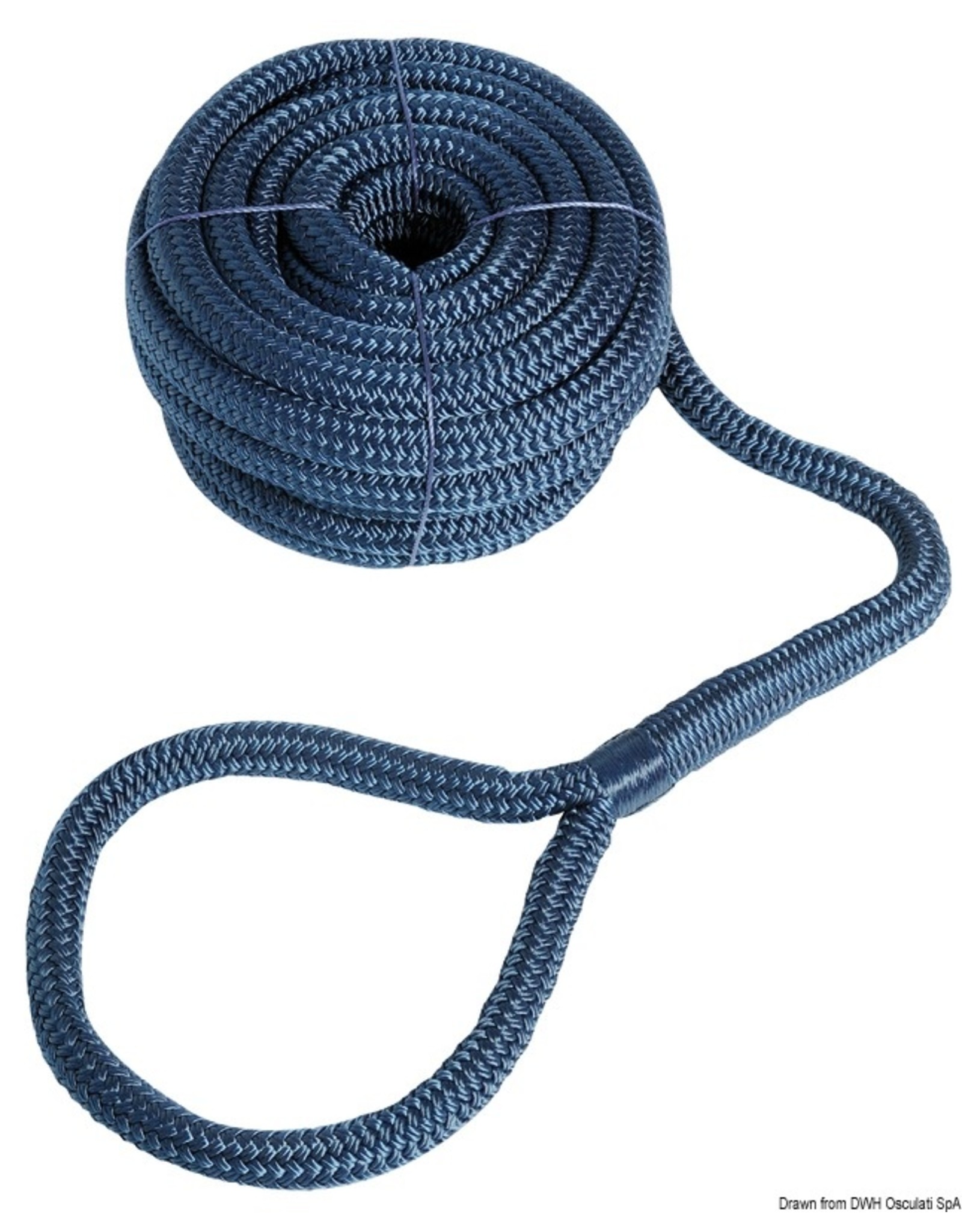 Osculati Mooring line with eye navy blue 12 mm x 7 m