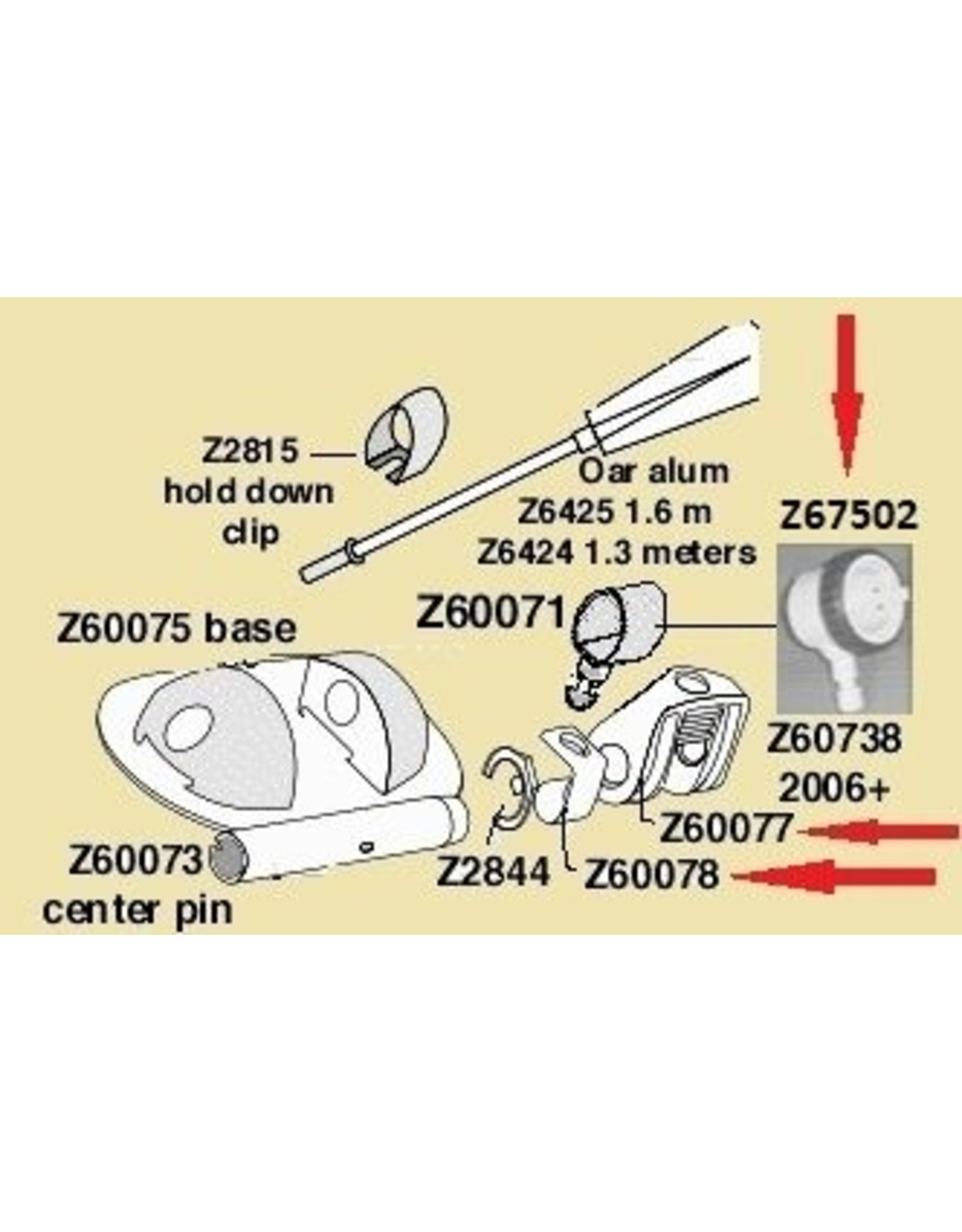 Zodiac Zodiac locking clip for rowing seat, grey.