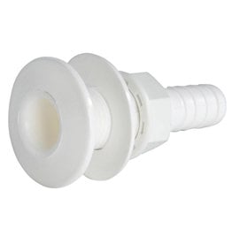 Osculati Huiddoorvoer Seacock white plastic w/hose adaptor 3/4" OF 1"