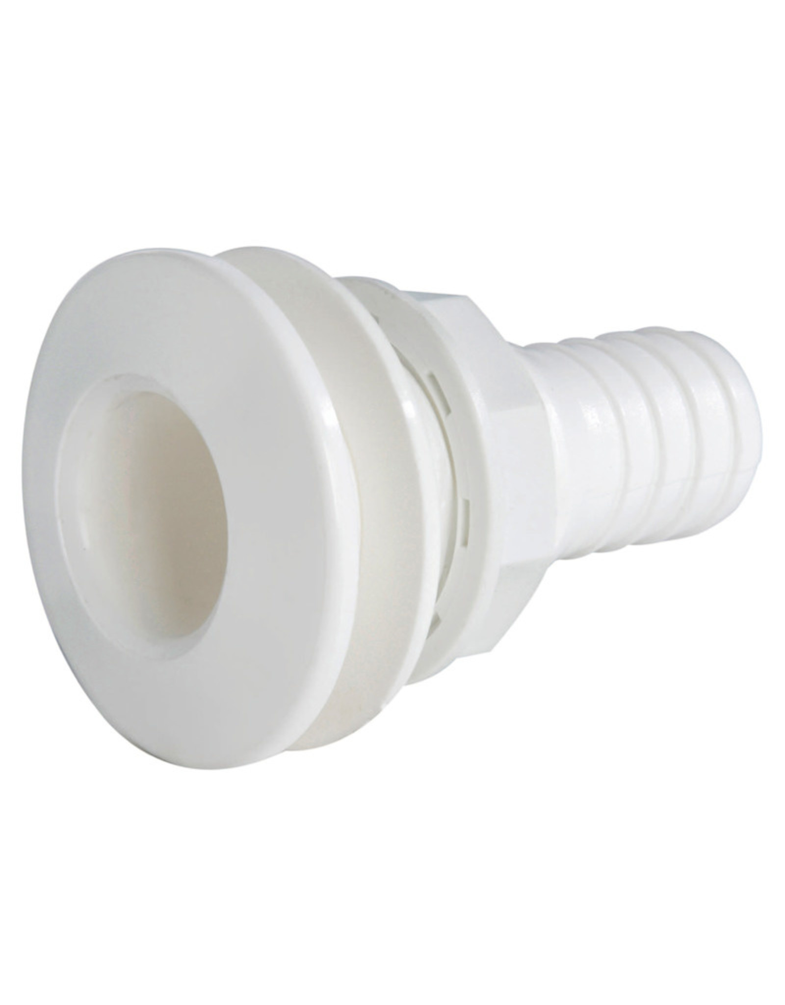 Osculati Hautdurchführung Seacock weißer Kunststoff mit Schlauchadapter 3/4„ ODER 1“