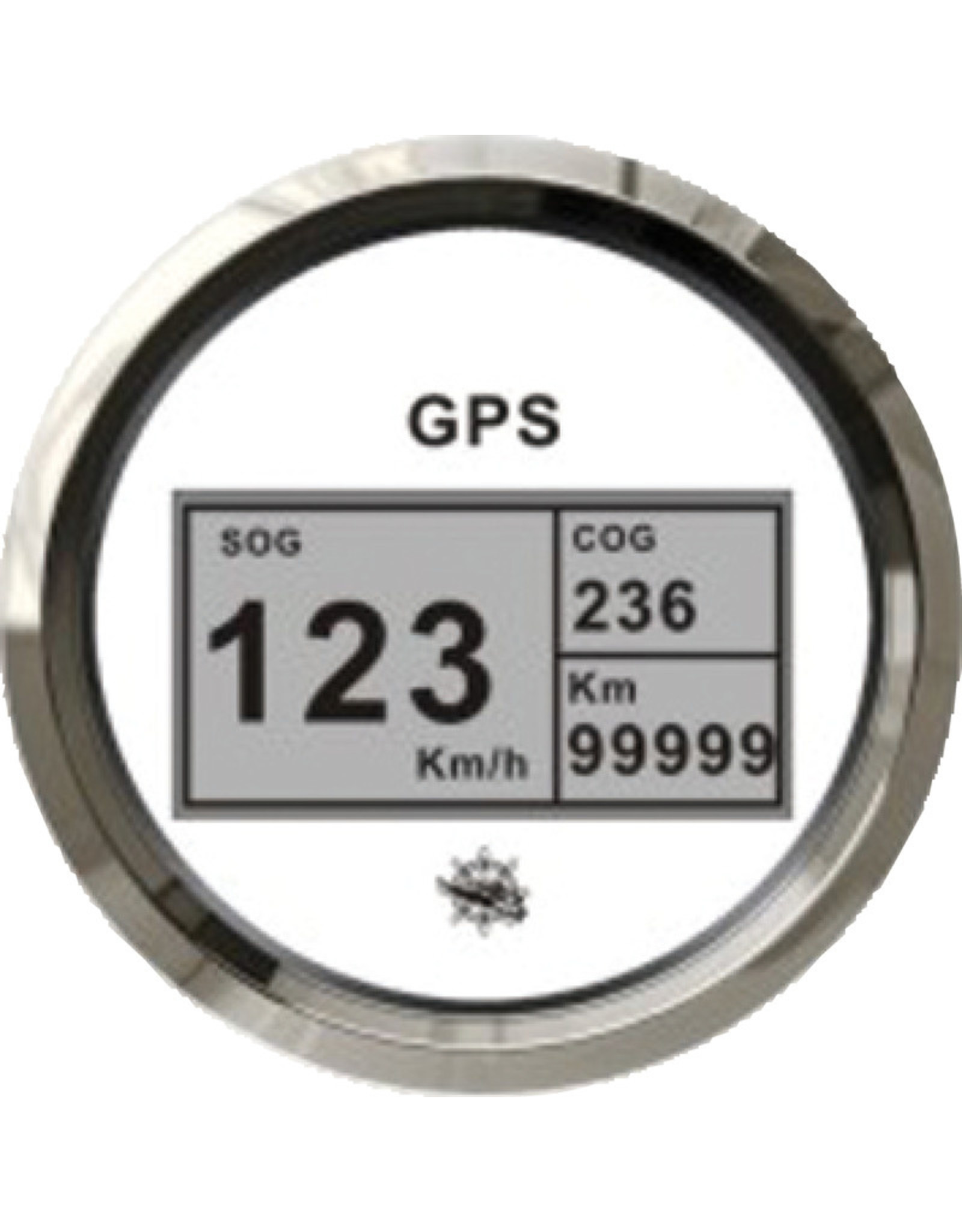 Osculati Speedometer compass mile counter GPS white/glossy