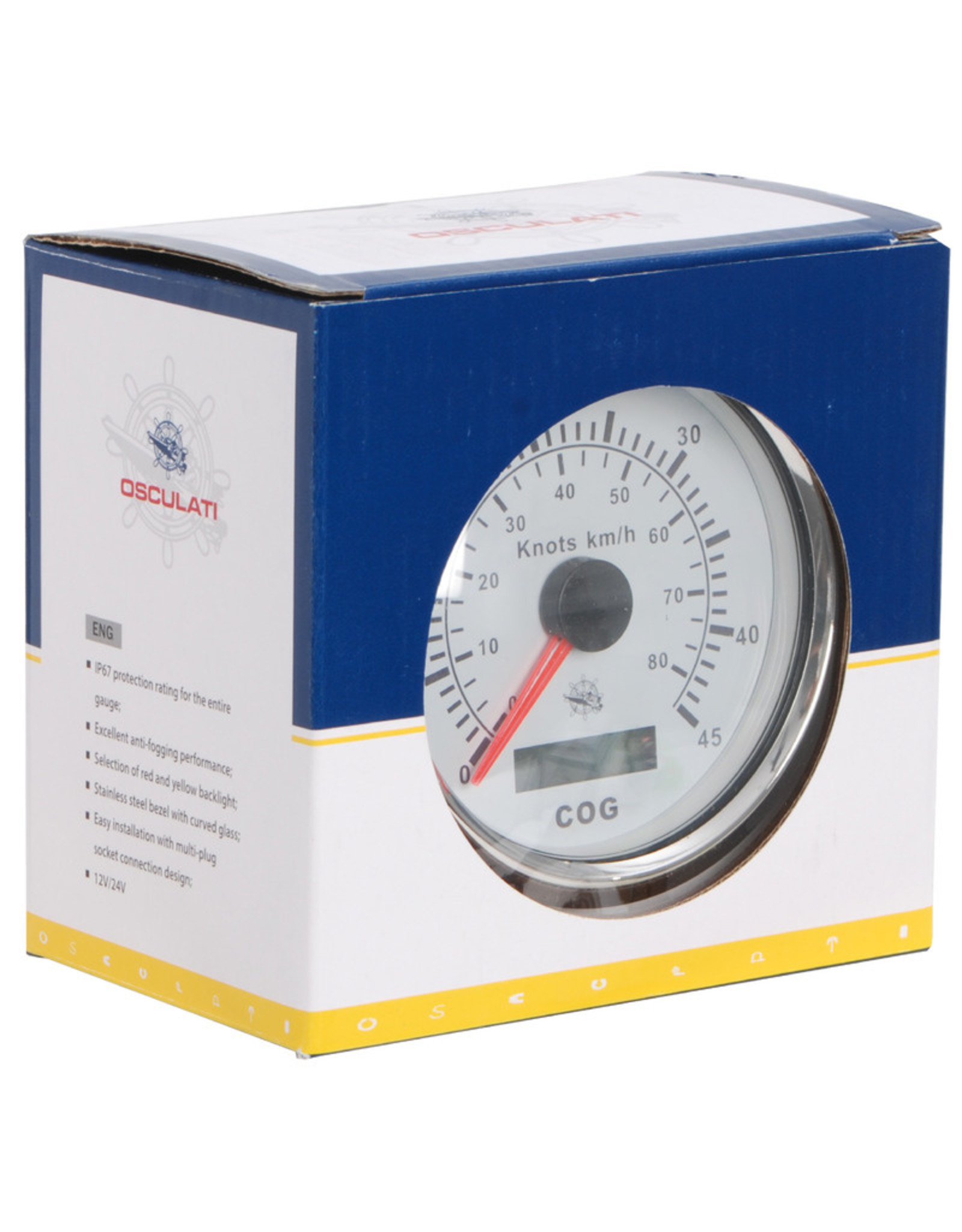 Osculati Speedometer w/GPS compass white/glossy