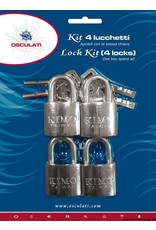 Osculati Set mit 4 Marine-Vorhängeschlössern mit dem gleichen ABLOY-Sicherheitsschlüssel