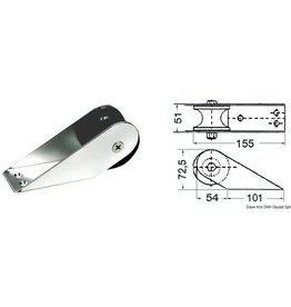 Osculati Stainless steel bow roller 155 x 51 mm