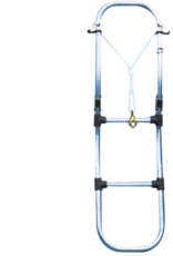 Allpa Aluminium-Badeleiter für Schlauchboot, 4 Stufen, Maße ausgeklappt 300 x 1130 mm, Rohr Ø 25 mm