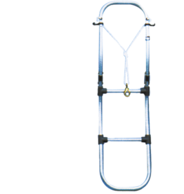 Allpa Aluminium-Badeleiter für Schlauchboot, 4 Stufen, Maße ausgeklappt 300 x 1130 mm, Rohr Ø 25 mm