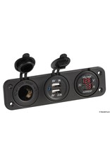 Osculati Digital voltmeter and ammeter, p. outlet 12V, USB