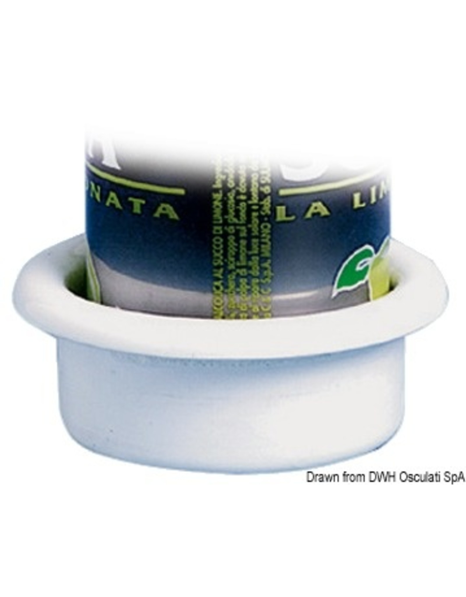 Osculati Recess-fit glass holder ABS white Ø 75 mm