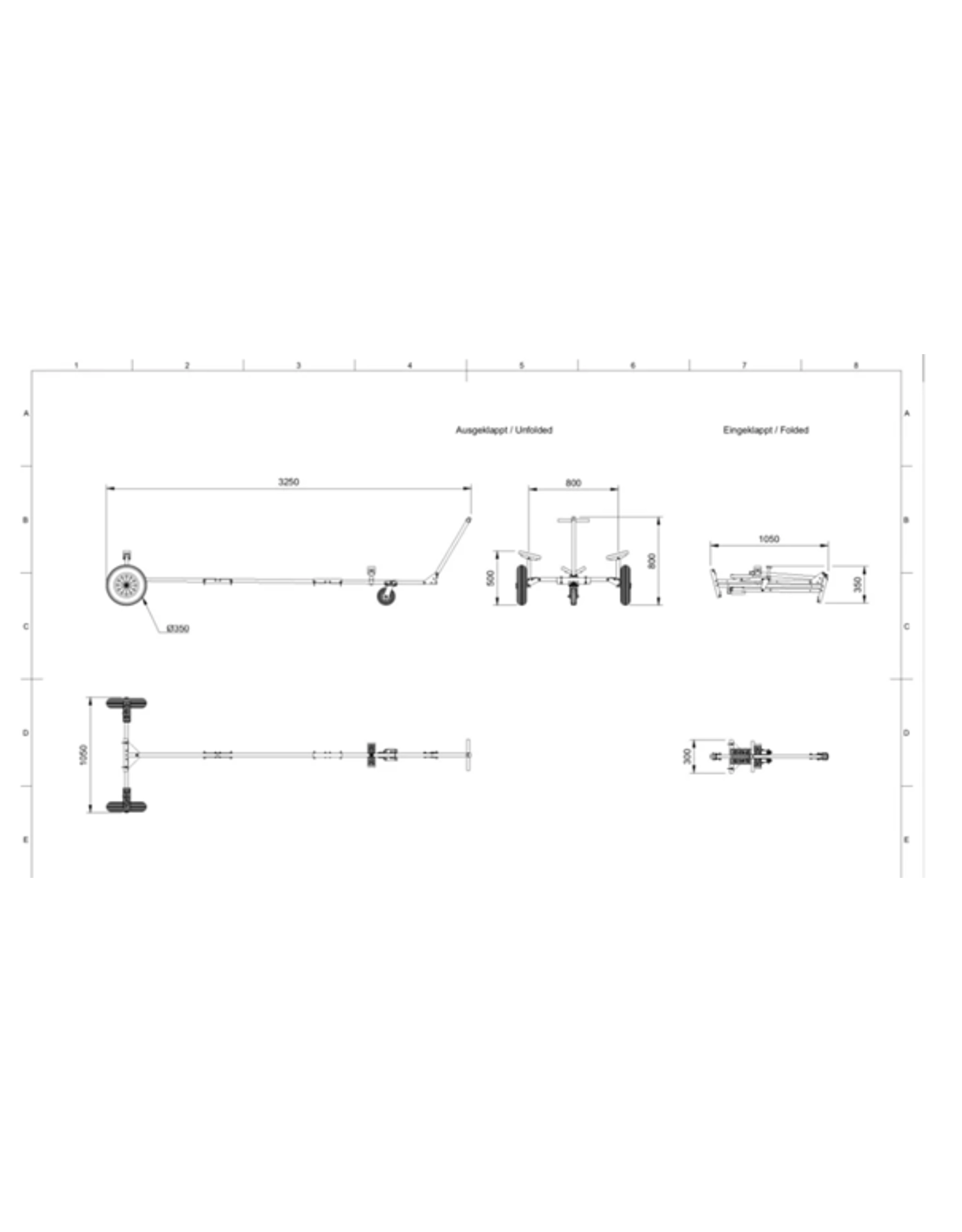 Hebor Watersport Faltbarer Schlauchboot-Transportanhänger