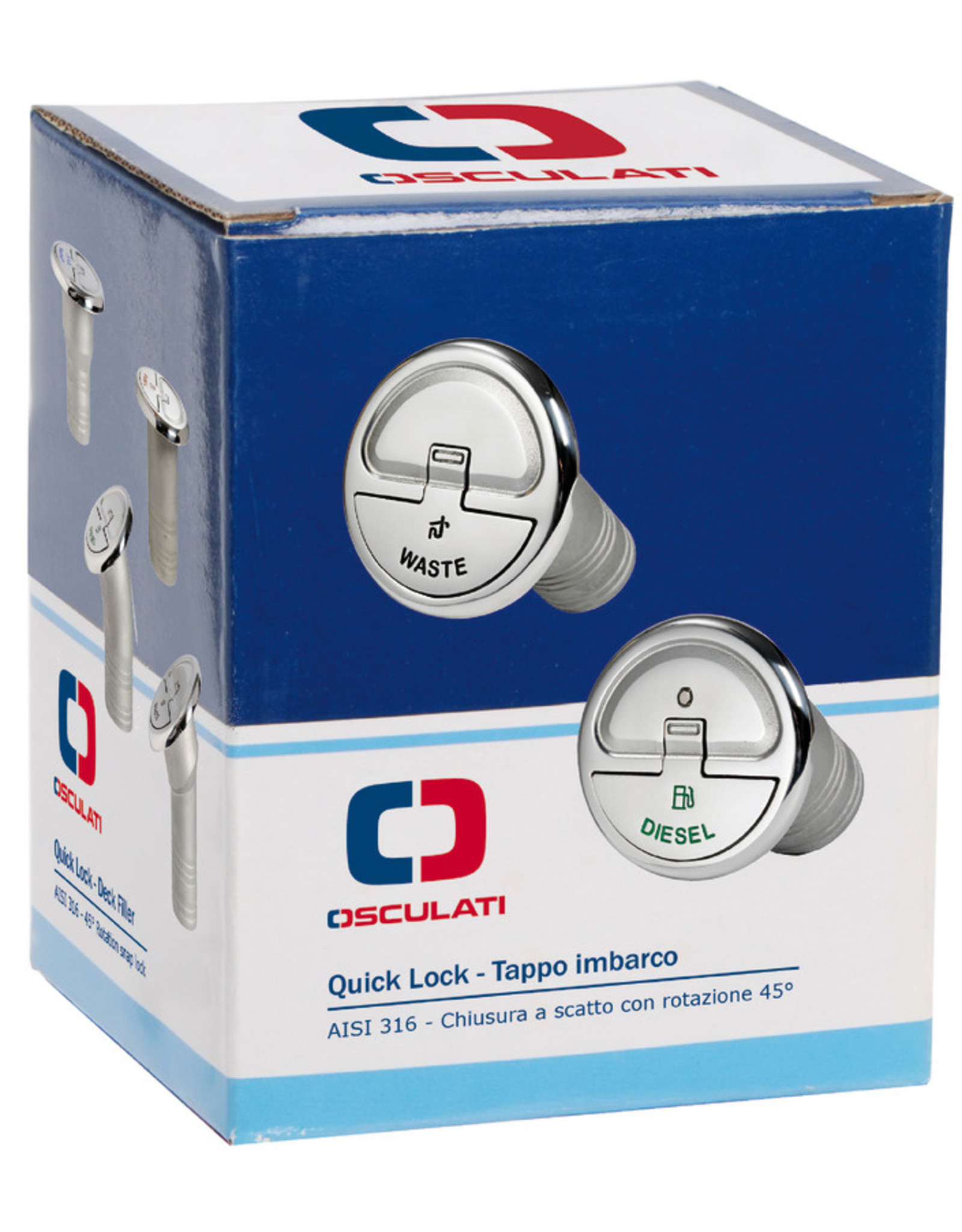 Osculati Quick Lock Dirt deck filler ISO 8099 38 mm