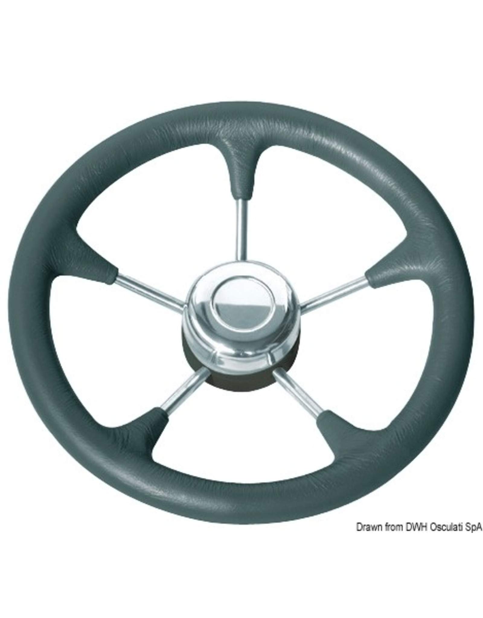 Osculati Stuur van polyurethaan. velg RVS spaken Ø 280 mm zwart