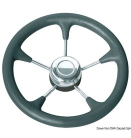 Osculati Lenkrad aus Polyurethan. Felge aus Edelstahlspeichen Ø 280 mm schwarz
