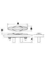 Osculati Aufdruck-Frosch hochglanzpoliert AISI316 164/150 mm