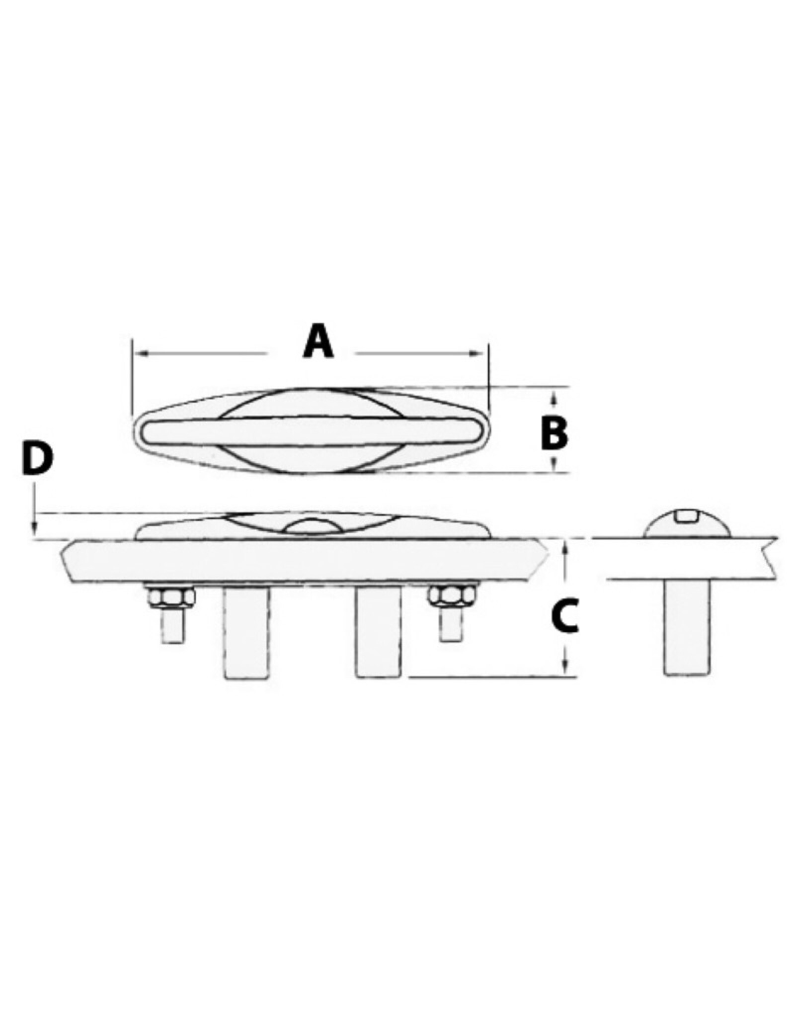 Osculati Aufdruck-Frosch hochglanzpoliert AISI316 164/150 mm