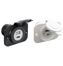 Osculati 12 V dubbele USB (USB-A & USB-C) aansluiting