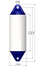 Osculati Polyform F3 Fender Ø 22 cm – Länge 76 cm – 33.512.11