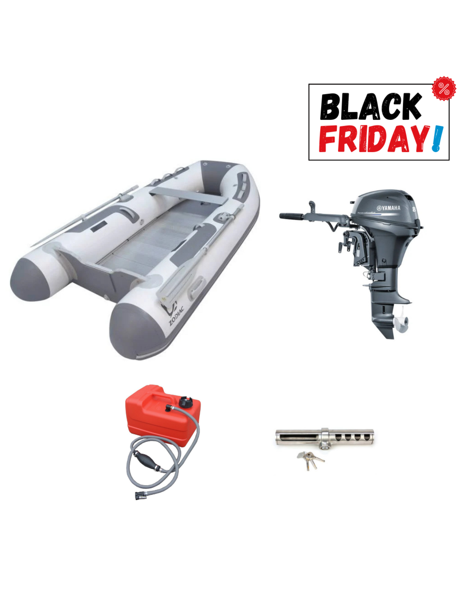 Zodiac Zodiac Cadet 350 Alu + Yamaha 8 pk 4-takt buitenboordmotor
