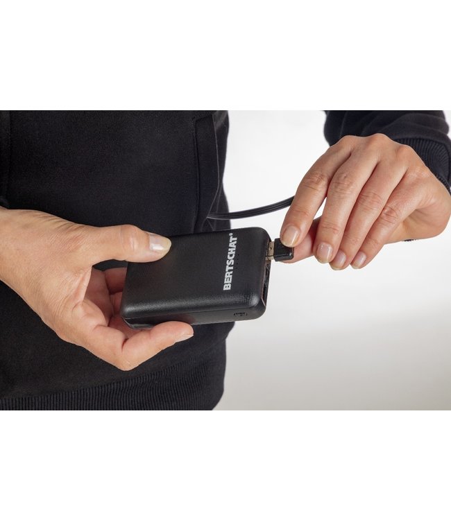 Sweat Chauffant A Capuche Zippé BERTSCHAT® PRO |  USB - Femme Noir