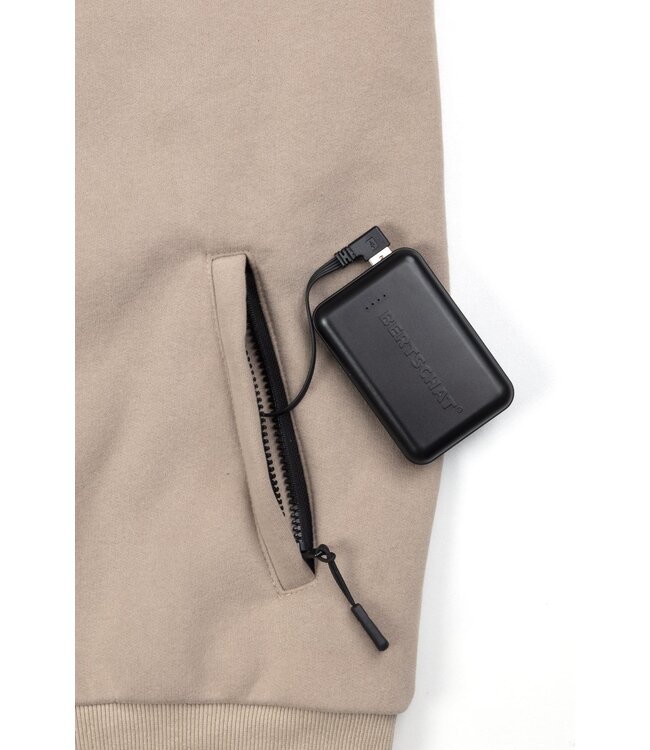 Sweat A Capuche Zippé Double Chauffage PRO | USB - Homme Beige