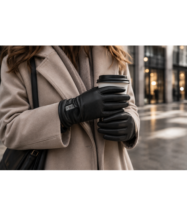 Lederen Dames Verwarmde Handschoenen - Dual Heating | USB | Schapenleer
