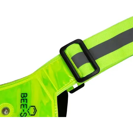 Bee Safe BEE SAFE Led Hardloopvest USB-C Lime met telefoonvak | Reflectievest