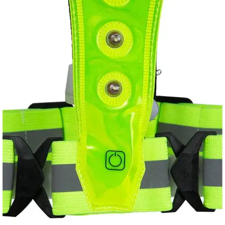Bee Safe BEE SAFE Led Hardloopvest USB-C Lime met telefoonvak | Reflectievest