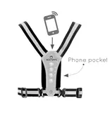Bee Safe BEE SAFE Led Hardloopvest USB-C Silver met telefoonvak | Reflectievest