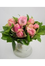 Magic Flowers Boeket 9 rozen - Roze - Proficiat