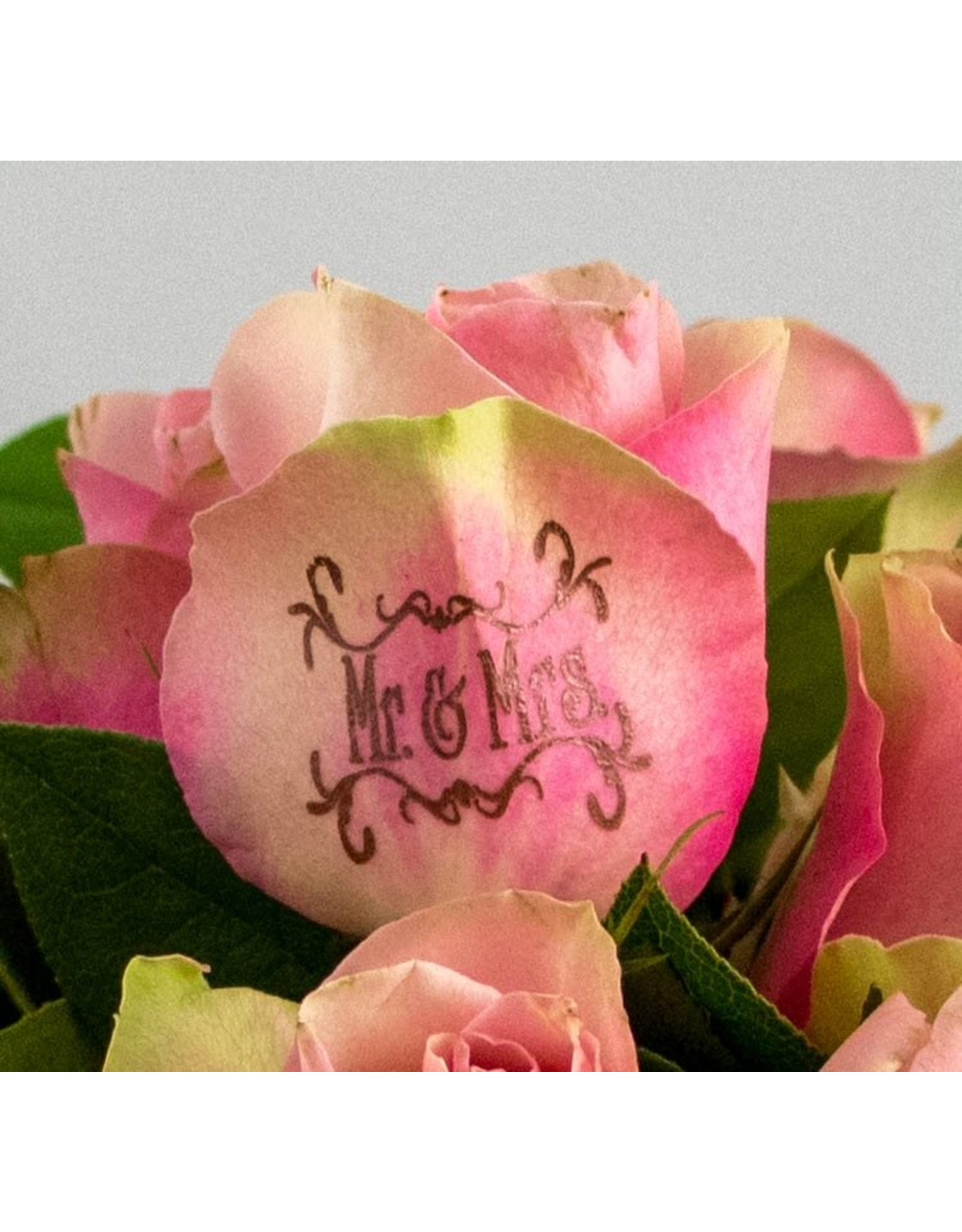 Magic Flowers Boeket 15 rozen - Roze - Mr&Mrs