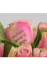 Magic Flowers Boeket 15 rozen - Roze - Proficiat Mama & Papa