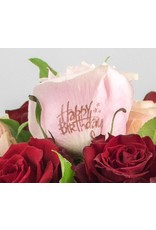 Magic Flowers Boeket 9 rozen - Rood/Roze - Happy Birthday
