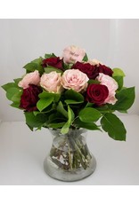 Magic Flowers Boeket 15 rozen - Rood/Roze - Snel weer beter