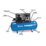 200 Liter Compressor 5.5 hp, 400v