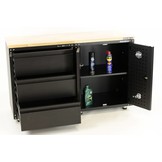 Premium black workshop equipment with workbench and tool cabinets 3 parts
