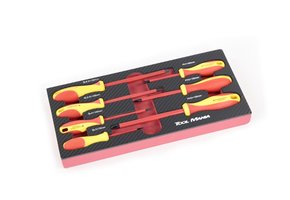 TM 7 Piece VDE Screwdriver set foam carbon look inlay