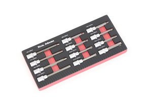 TM 12 Piece Rib, Inbus, Torx 1/2 socket set foam carbon look inlay