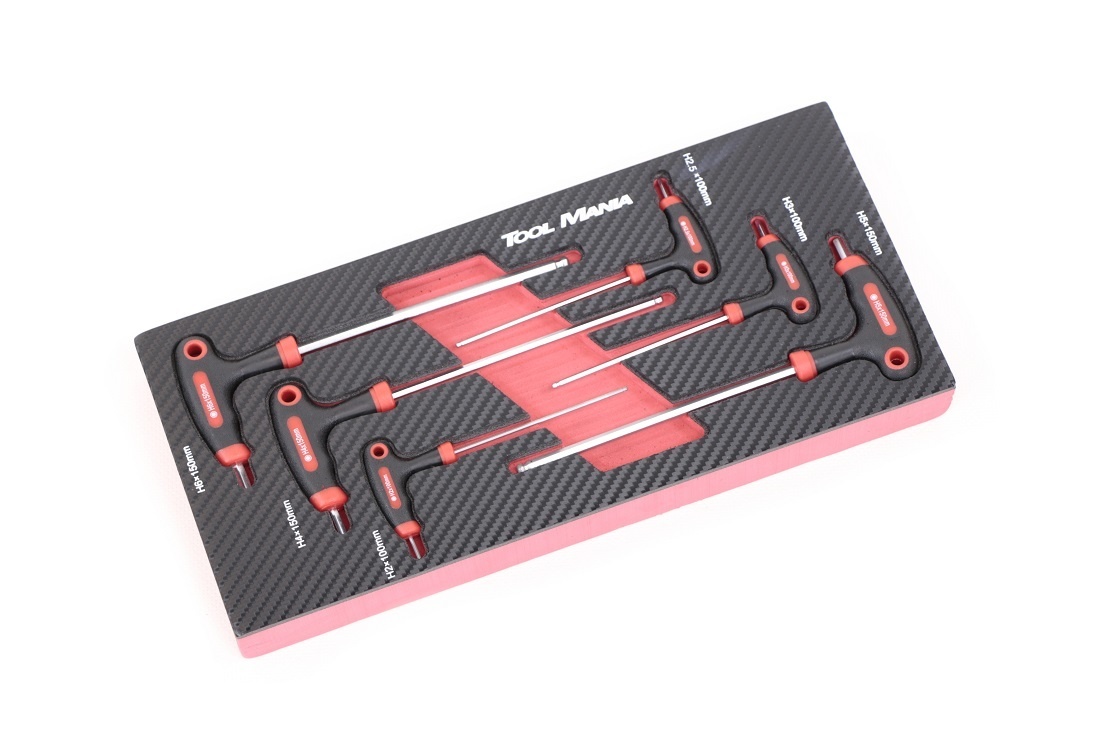 TM 6 Delige T-Greep Inbusset  foam carbon look inlay