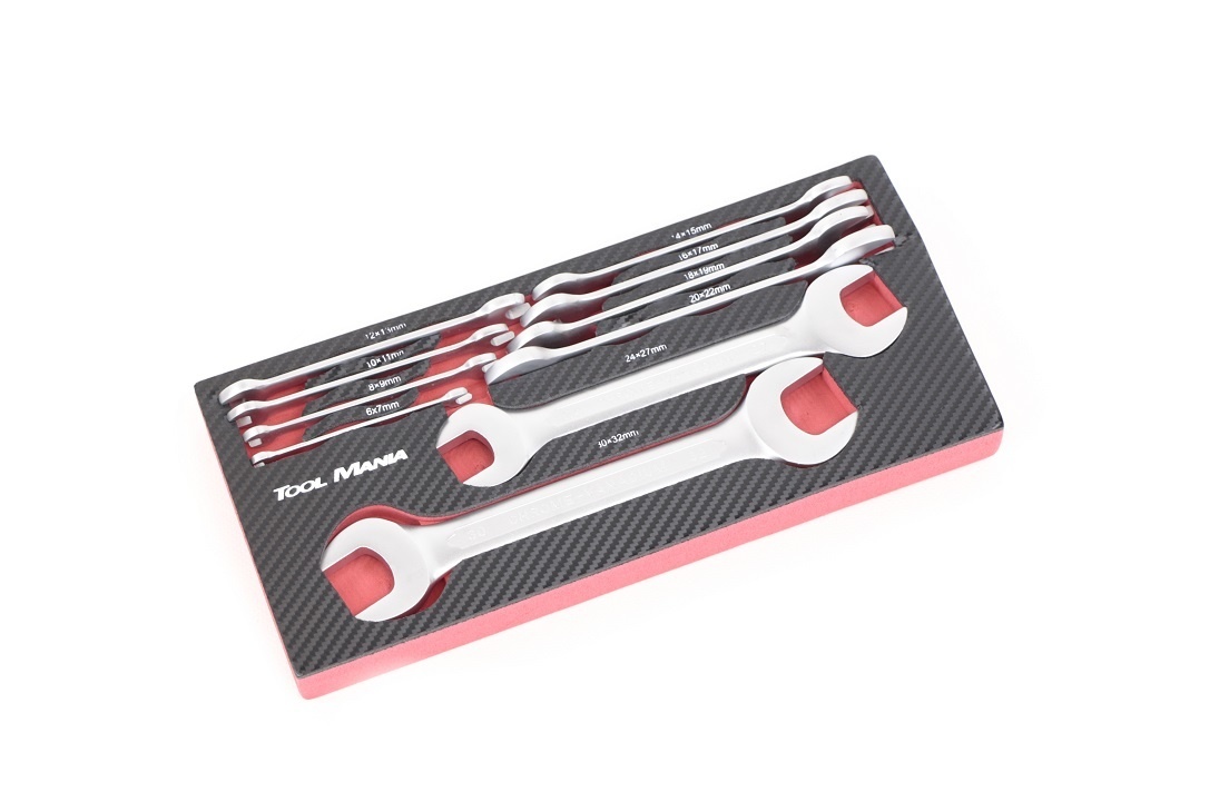 TM 10 Delige Dubbel steeksleutel foam carbon look inlay