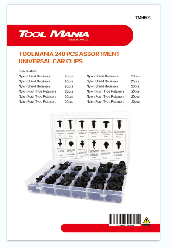 TM 240 Delige Assortiment bekleding clips voor FORD, BMW, HONDA