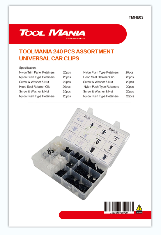TM 240 Delige Assortiment bekleding clips voor TOYOTA , HONDA ,  SUZUKI