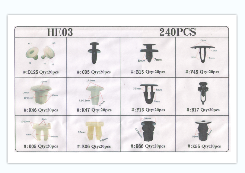 TM 240 Piece Assortment of trim clips for TOYOTA , HONDA , SUZUKIA