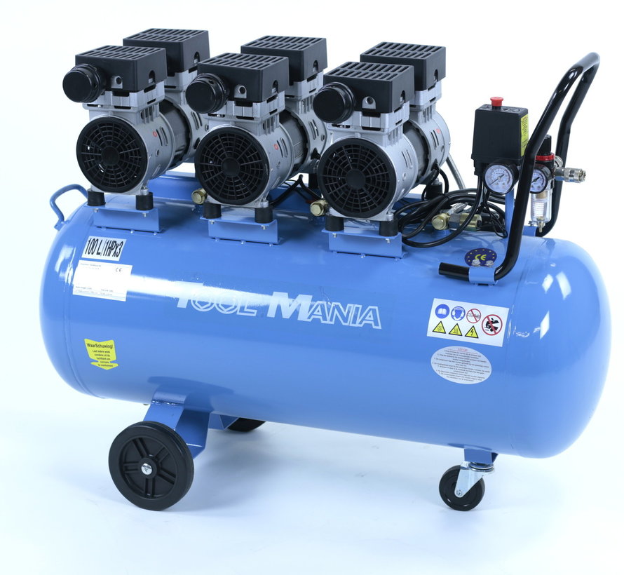100 Liter Professional Low Noise Compressor 3HP 230v