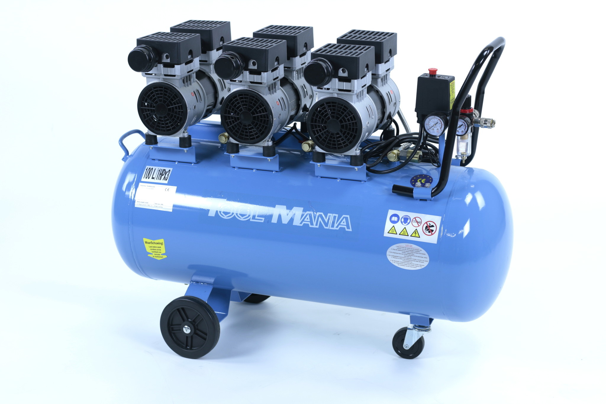 hybride Speeltoestellen cascade 100 Liter Professionele Low Noise Compressor 3HP 230v - ToolMania