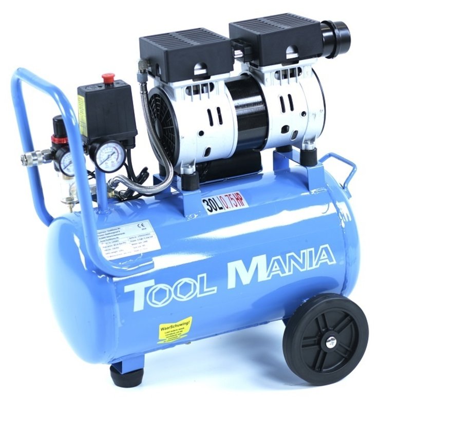 TM 30 Liter Professional Low Noise Compressor 0.75HP 230v