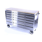 TM 161 cm Profi RVS Gereedschapswagen / Werkbank met Houten Blad