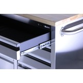 TM 161 cm Profi stainless steel tool trolley / workbench with wooden top