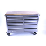 TM 136 cm Profi stainless steel tool trolley / workbench with wooden top